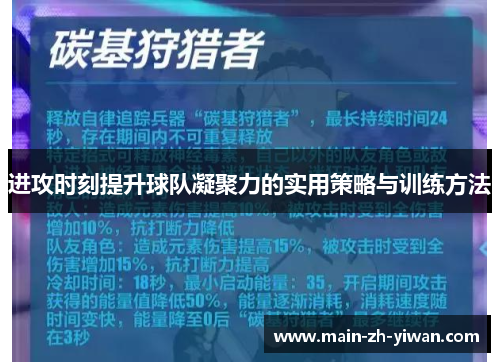 进攻时刻提升球队凝聚力的实用策略与训练方法